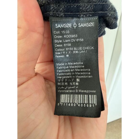 Samsoe Samsoe Liam Plaid Flannel Cotton Button Down Medium - Picture 6 of 6